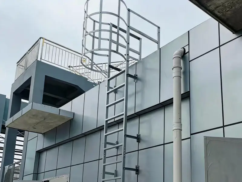 Cat ladder in modern factory mezzanine