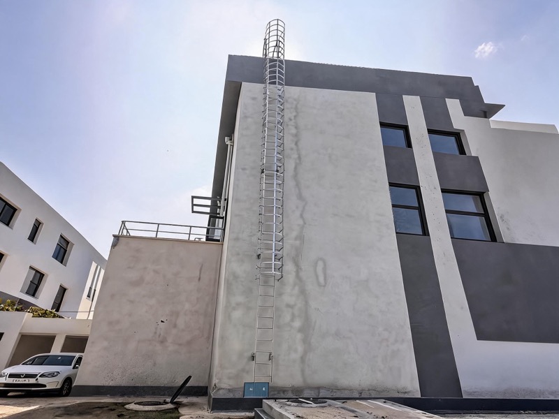 Industrial cat ladder application in a steel factory